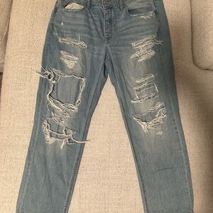 American Eagle Outfitters Blue Boyfriend Jeans Distressed